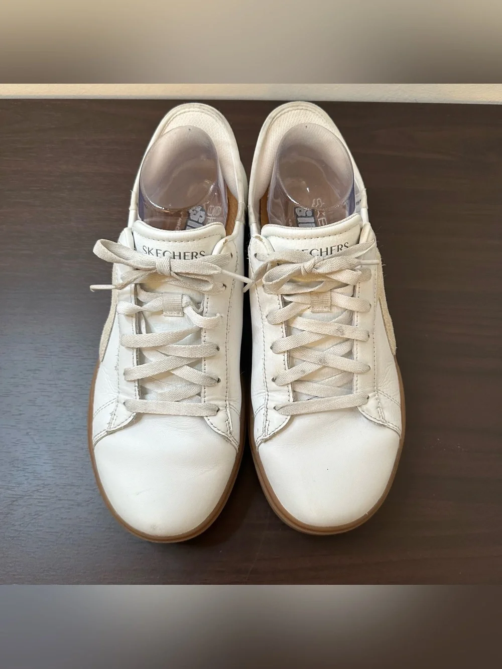 SKECHERS Eden LX Strando Hands-Free Slip-ins Lace-Up Sneakers White 8.5 Wide